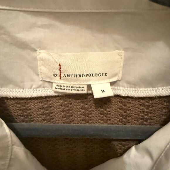 Anthropologie Beige Knit Vest with Cream Shirt - Picture 2 of 2